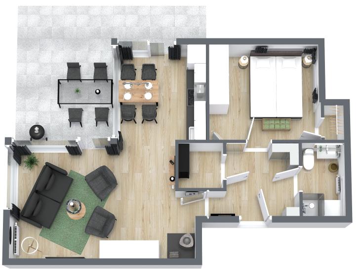 Grundriss der 2-Zimmer Wohnung in Winterberg.